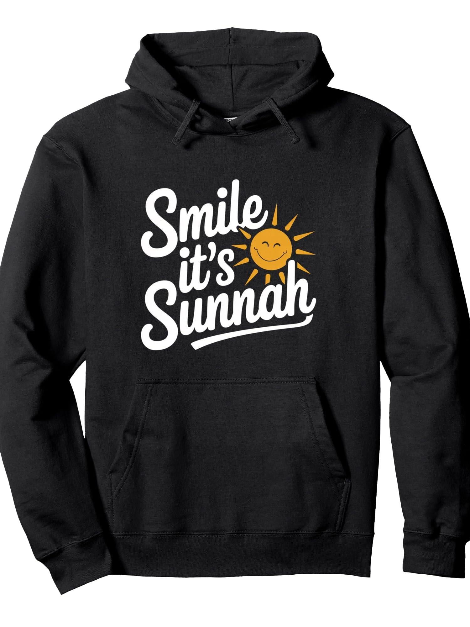 Smile It's Sunnah Meme As One Of Smile Is Sunnah Quotes Pullover Hoodie Ramadan Black 250gsm Cotton Long Sleeve Men Casual Hoodie sports jersey product view 1