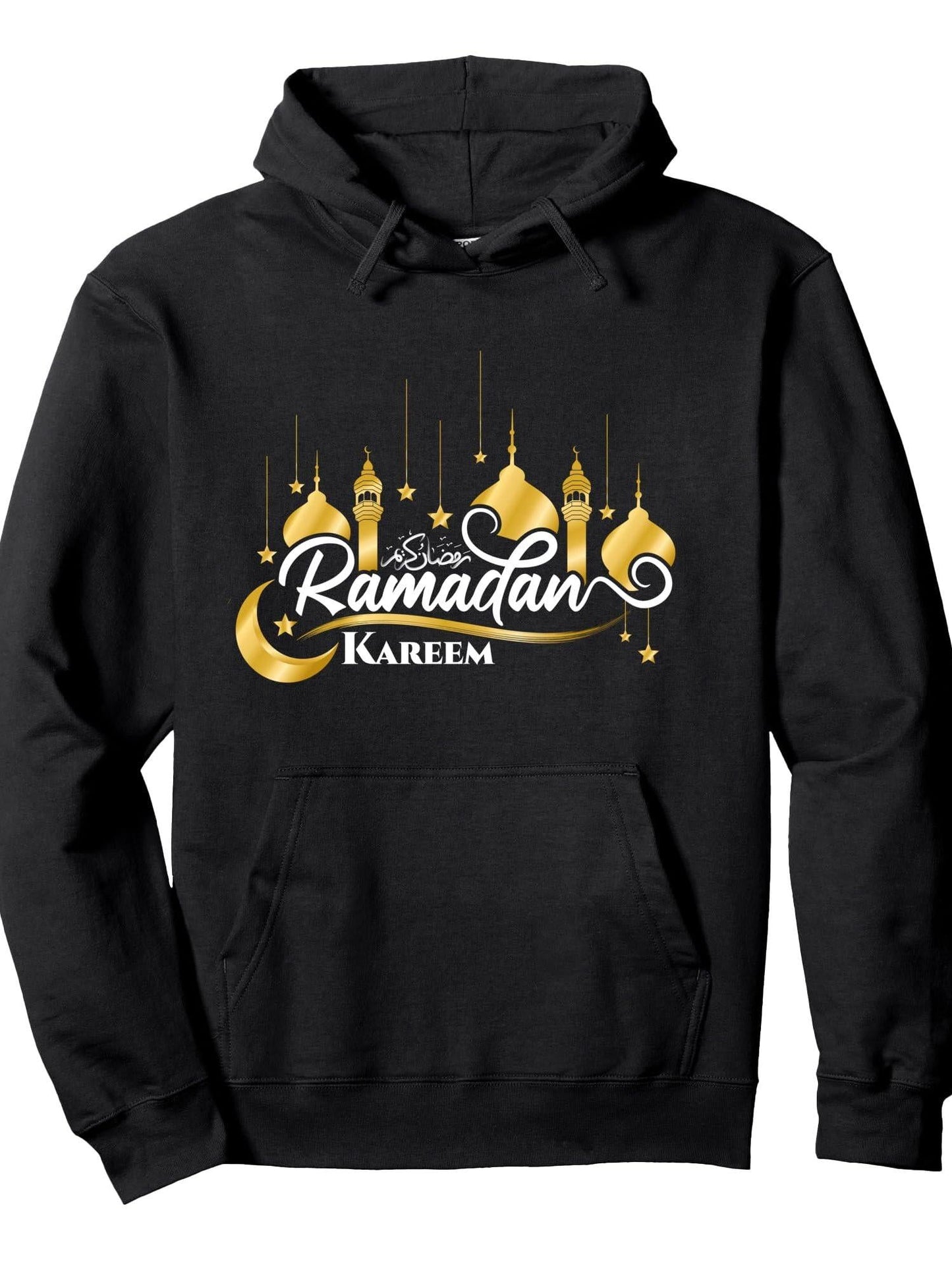 Ramadan Mubarak Islamic Muslim Eid |Ramadan Fasting crescent Pullover Hoodie Ramadan Black 250gsm Cotton Long Sleeve Men Casual Hoodie sports jersey product view 1