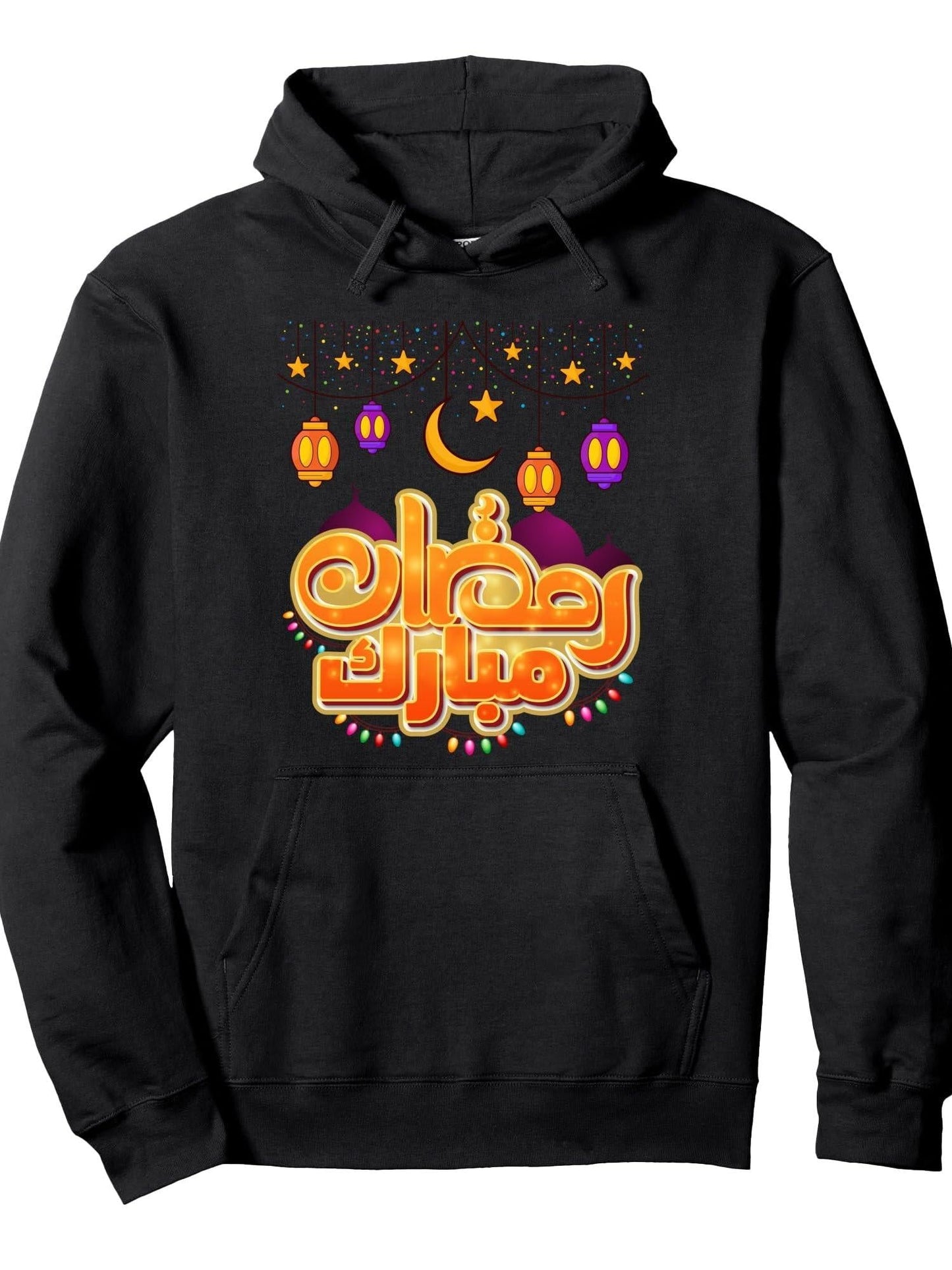 Kids Ramadan Mubarak for Boys Youth Ramadan Month Pullover Hoodie Ramadan Black 250gsm Cotton Long Sleeve Men Casual Hoodie sports jersey product view 1