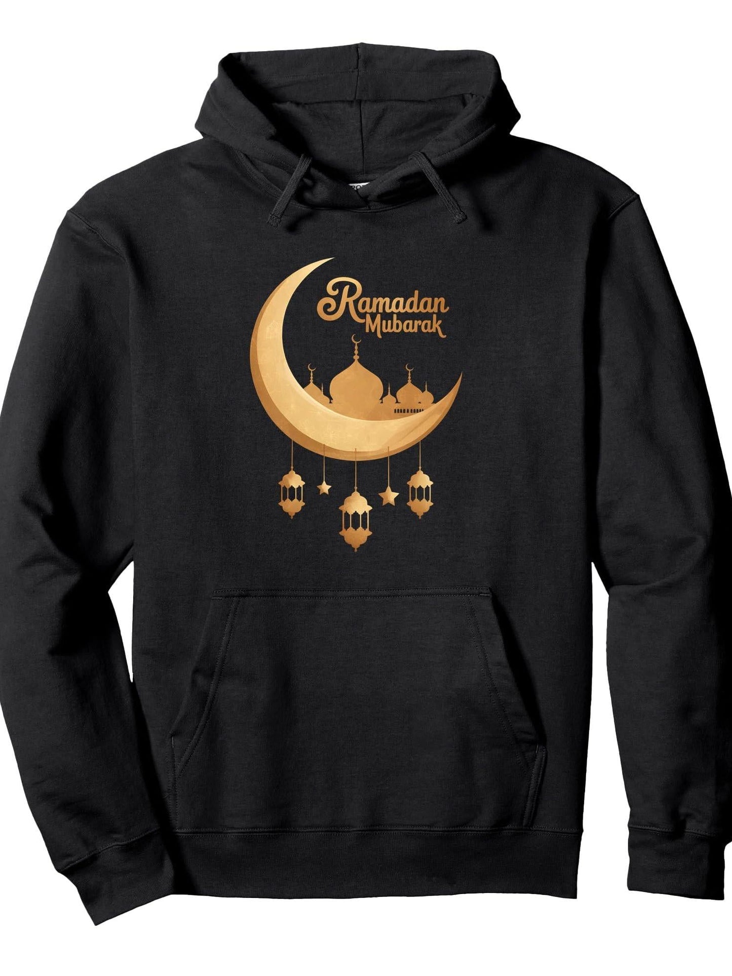 Ramadan Mubarak Kareem Eid Muslim Fasting Islamic Pullover Hoodie Ramadan Black 250gsm Cotton Long Sleeve Men Casual Hoodie sports jersey product view 1