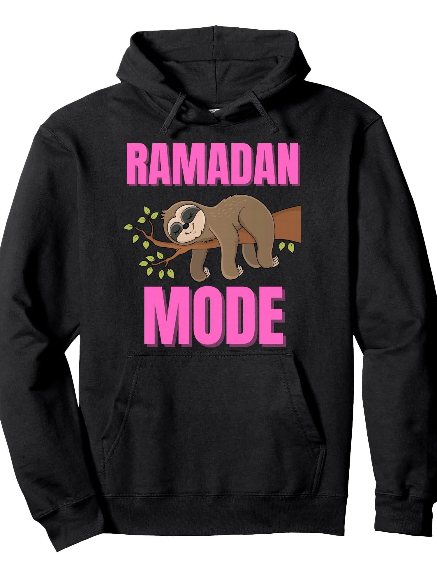 Ramadan Mode Ramadan Kareem Girl Fasting Iftar Women Kids Pullover Hoodie Ramadan Black 250gsm Cotton Long Sleeve Men Casual Hoodie sports jersey product view 1