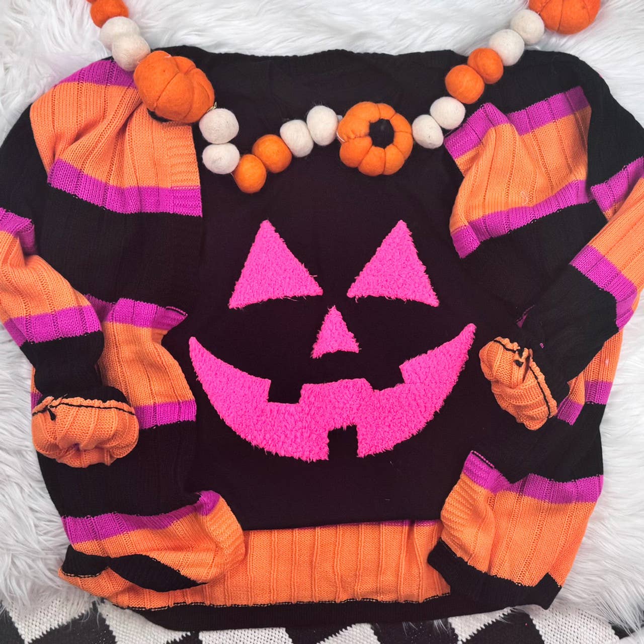 Jack-O-Lantern Neon Pink Fluffy Tee Unisex T-shirt, Sweatshirt, Hoodie, Long Sleeve Tee - T-Shirt, Sweatshirt, Hoodie