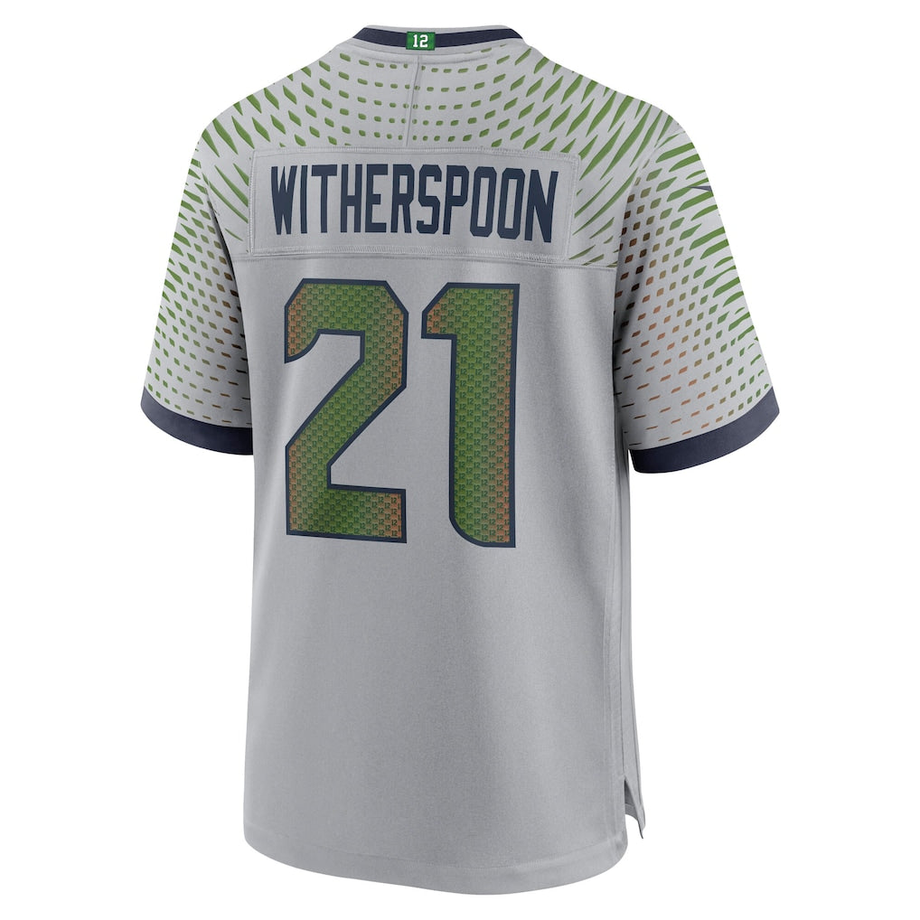 S.Seahawks #21 Devon Witherspoon Wolf Gray 2025 Rivalries Collection Game Jersey football jersey product view 1
