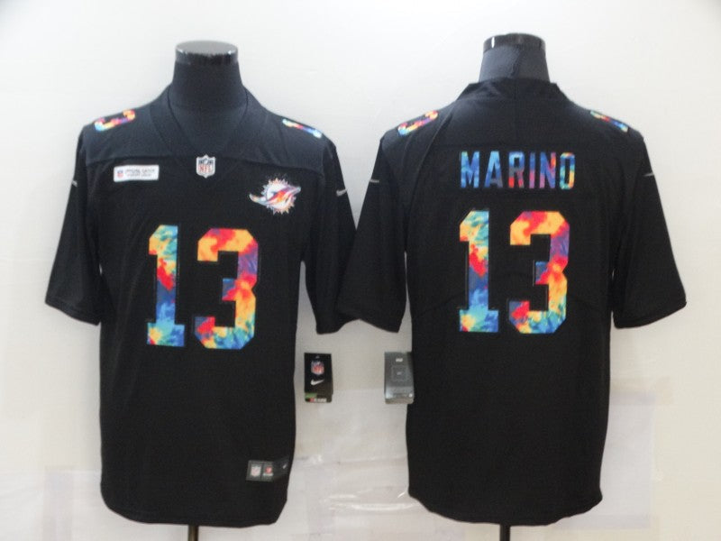 Men's Miami Dolphins Dan Marino #13 Black Game Player Jersey1 football jersey product view 1