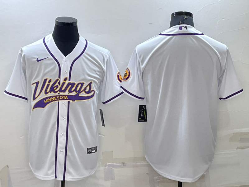 Men's Minnesota Vikings White Blank Jersey football jersey product view 1