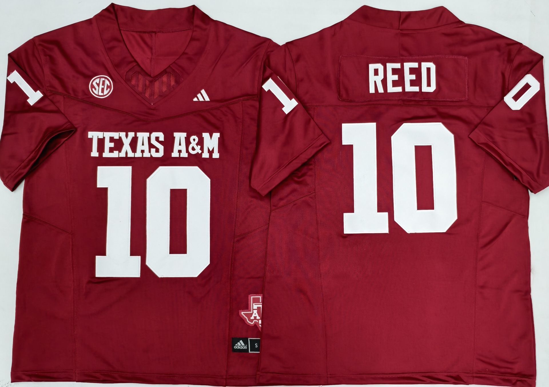 Men's Texas A&M Aggies Marcel Reed Red Player Game Jersey sports jersey product view 1