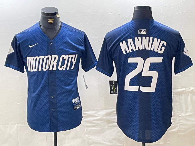 Men's Detroit Tigers Matt Manning #25 Navy 2024 City Connect Limited Player Jersey baseball jersey product view 1