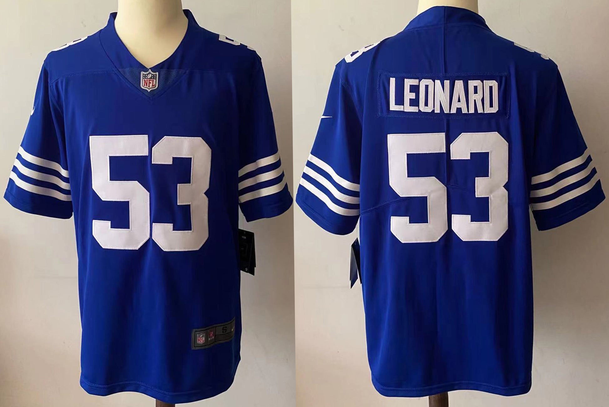 Men's Indianapolis Colts Darius Leonard Blue Game Jersey football jersey product view 1