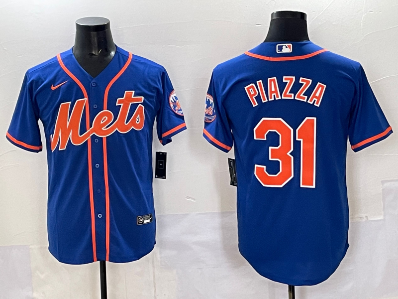 Men's New York Mets Mike Piazza Royal Replica Player Jersey baseball jersey product view 1