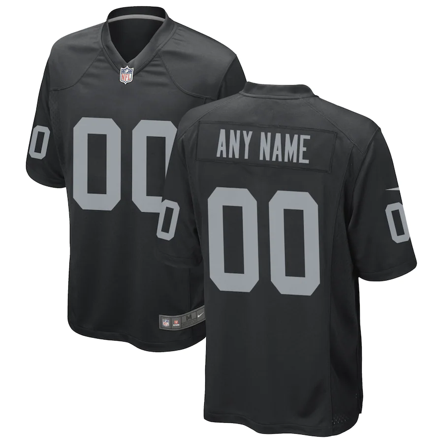 Custom1 Las Vegas Raiders Black Game Jersey1 football jersey product view 1