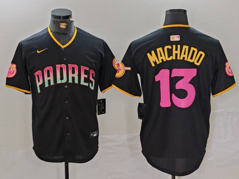 Men's San Diego Padres Manny Machado #13 Black Player Jersey1 Joint Edition baseball jersey product view 1