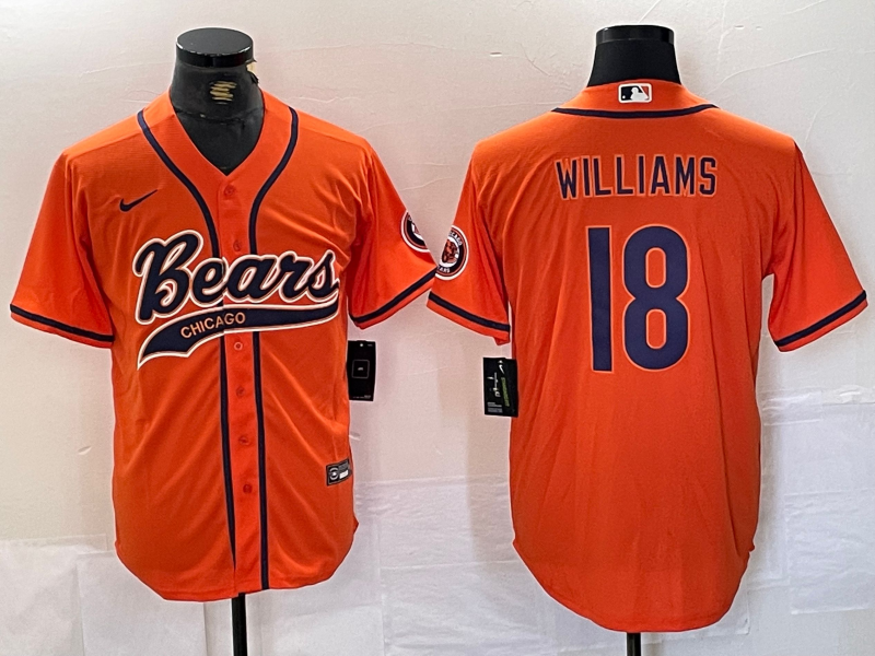 Men's Chicago Bears Caleb Williams Orange Game Jersey football jersey product view 1