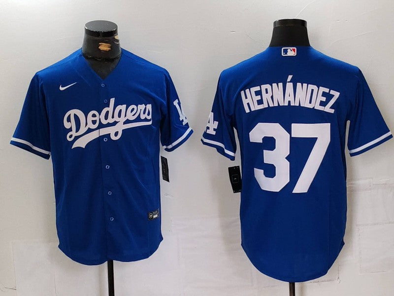 Men's Los Angeles Dodgers Teoscar Hernandez Royal Replica Player Jersey baseball jersey product view 1