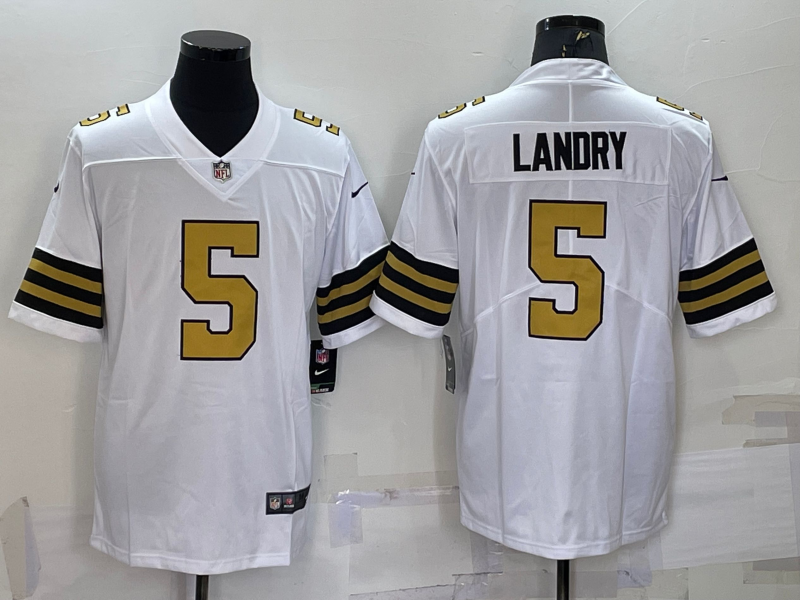 Men's New Orleans Saints Jarvis Landry White Player Game Jersey football jersey product view 1