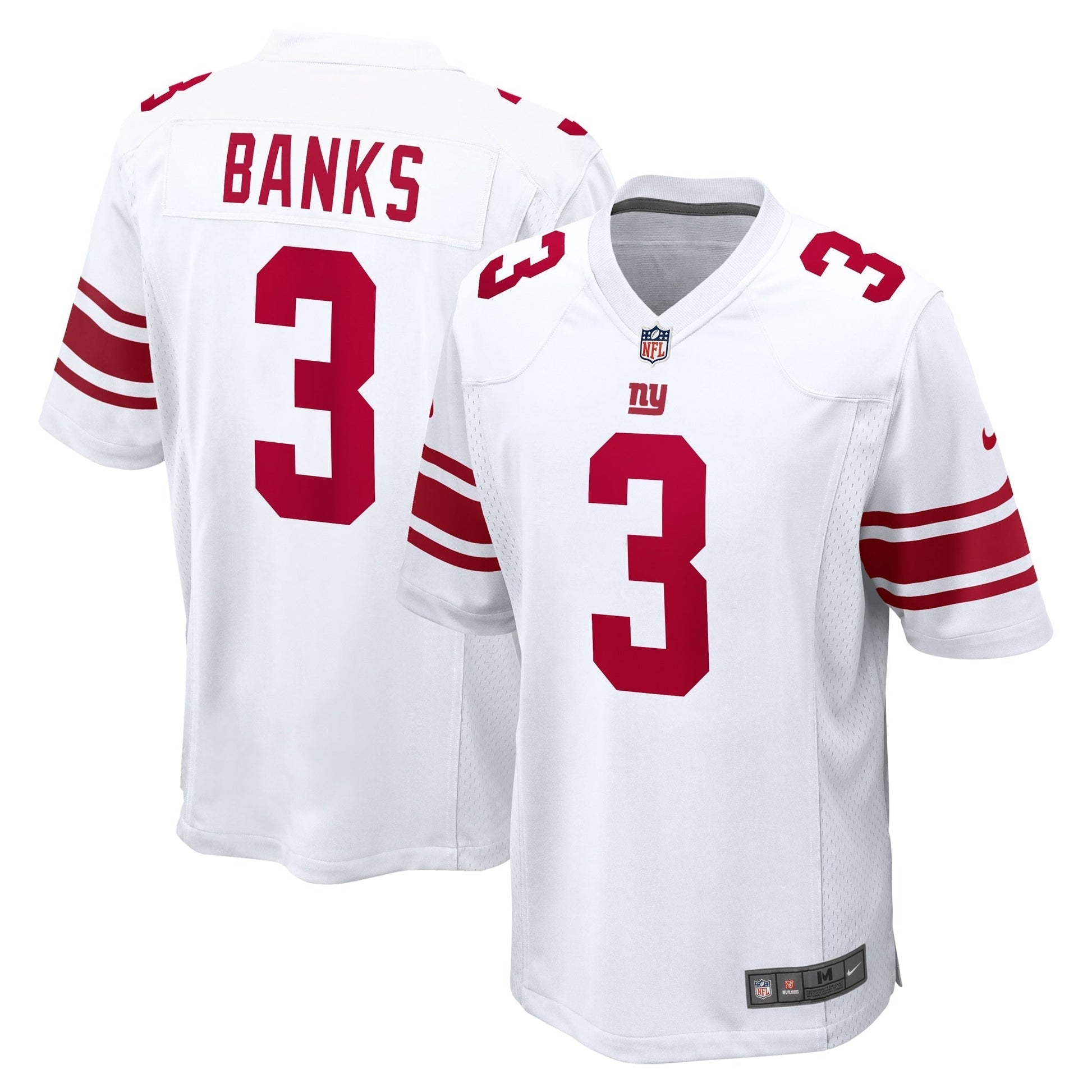 Deonte Banks New York Giants Game Jersey - White football jersey product view 1