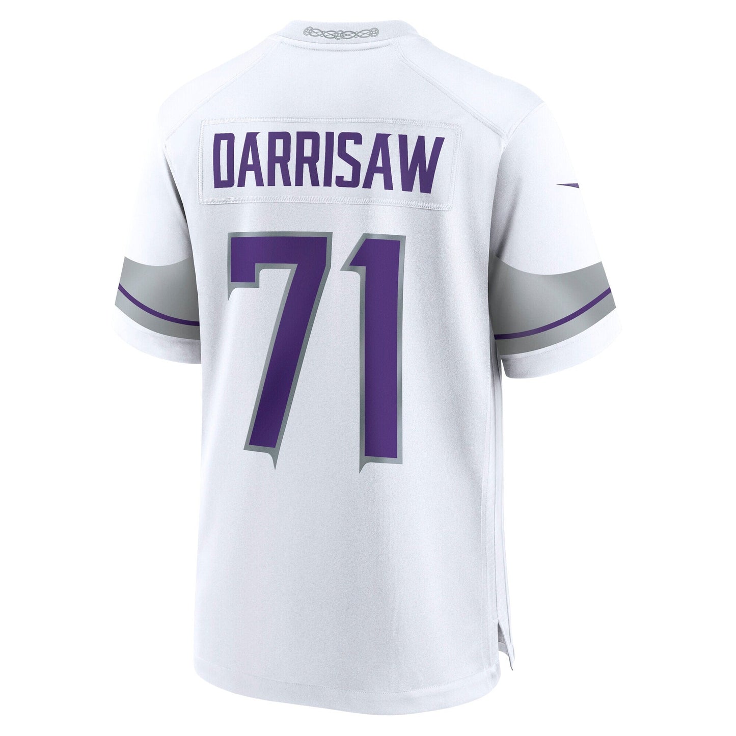 Christian Darrisaw Minnesota Vikings Alternate Game Jersey - White football jersey product view 3