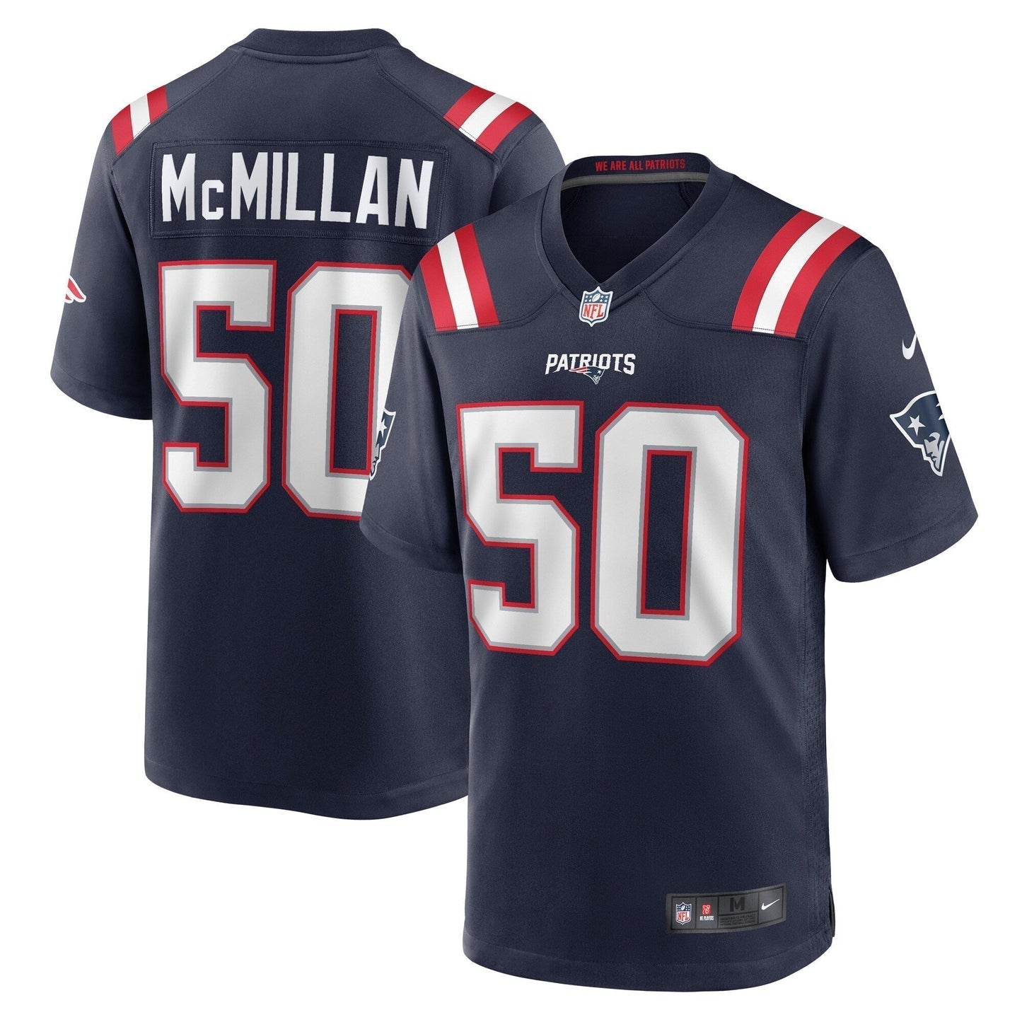 Raekwon McMillan New England Patriots Home Game Jersey - Navy football jersey product view 1
