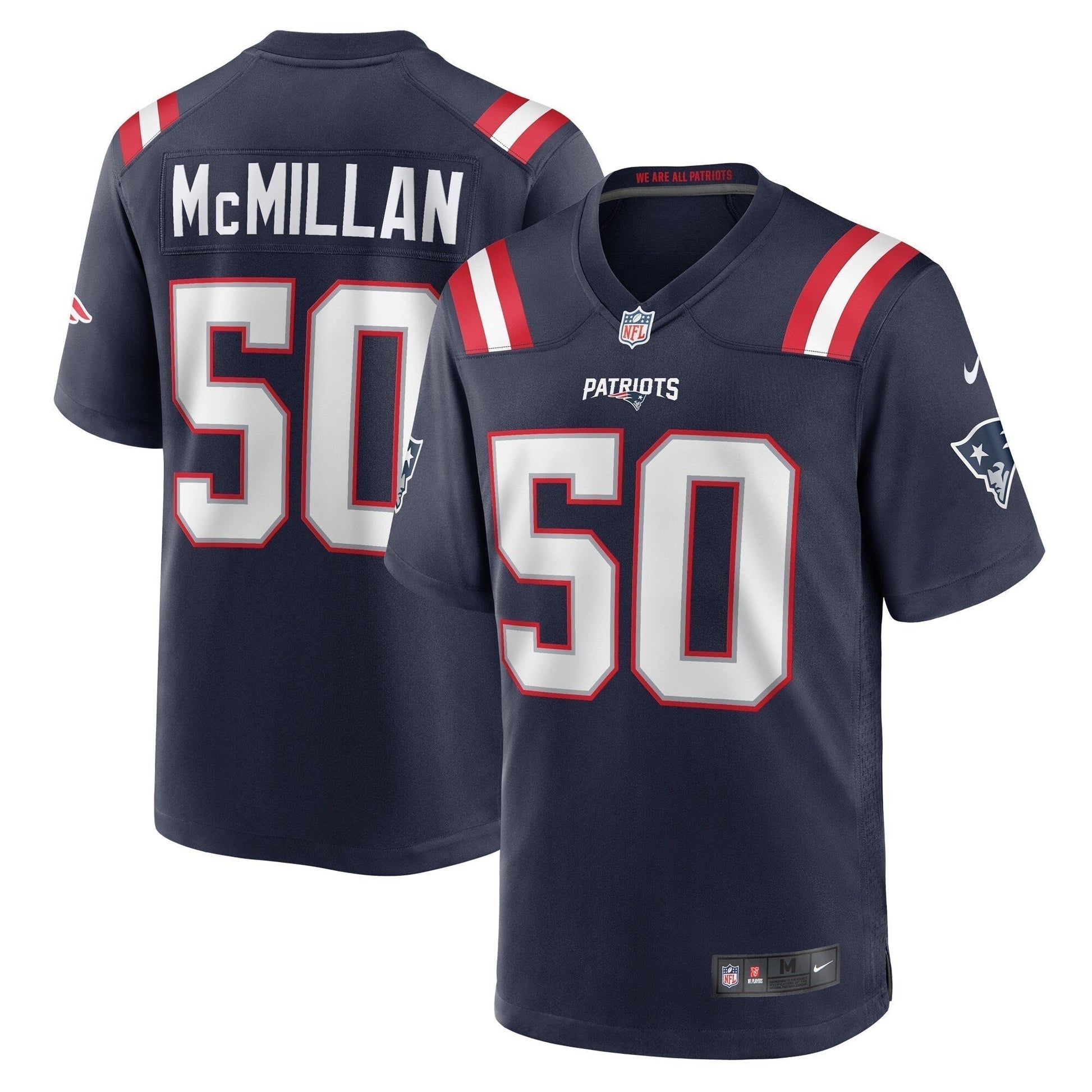 Raekwon McMillan New England Patriots Home Game Jersey - Navy football jersey product view 1