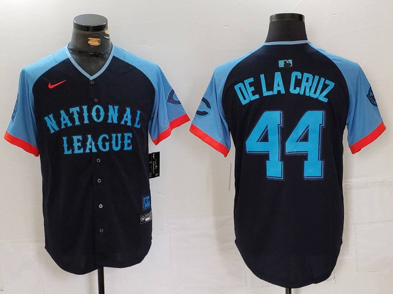 Men's National League Elly De La Cruz Navy 2024 MLB All-Star Game Limited Player Jersey baseball jersey product view 1