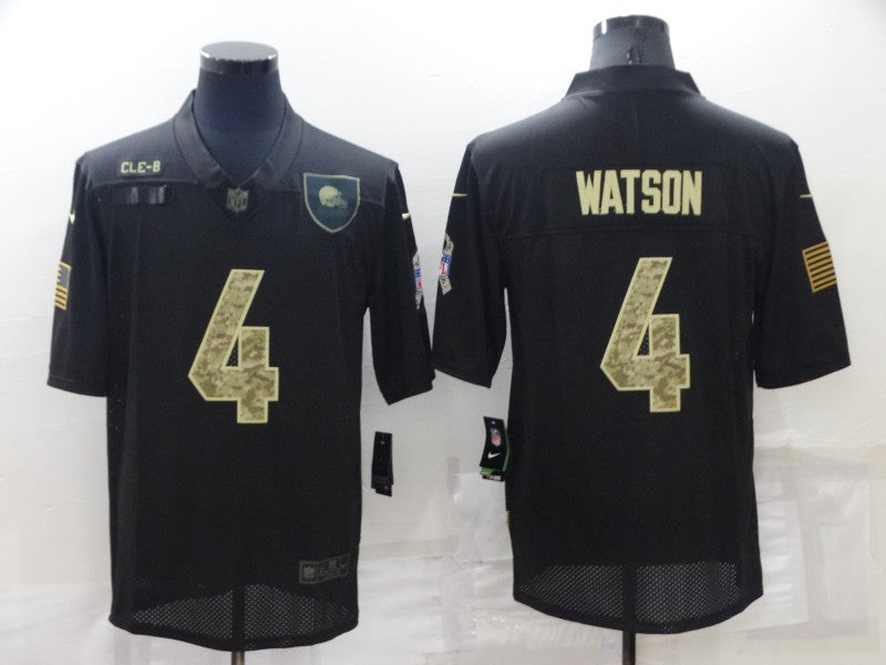 Men's Cleveland Browns #4 Deshaun Watson Black Game Jersey1 football jersey product view 1