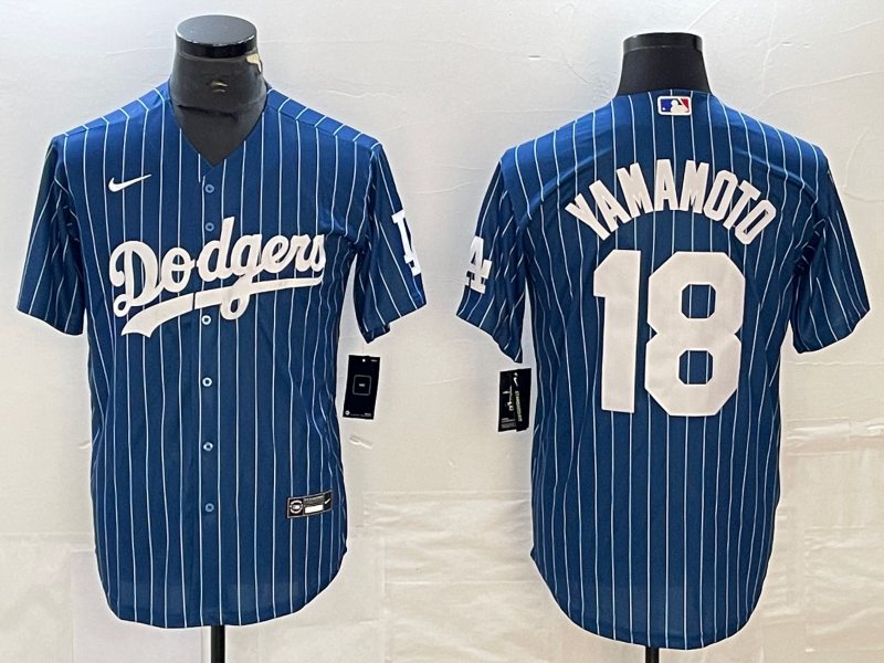 Men's Los Angeles Dodgers Yoshinobu Yamamoto Blue Replica Player Jersey baseball jersey product view 1