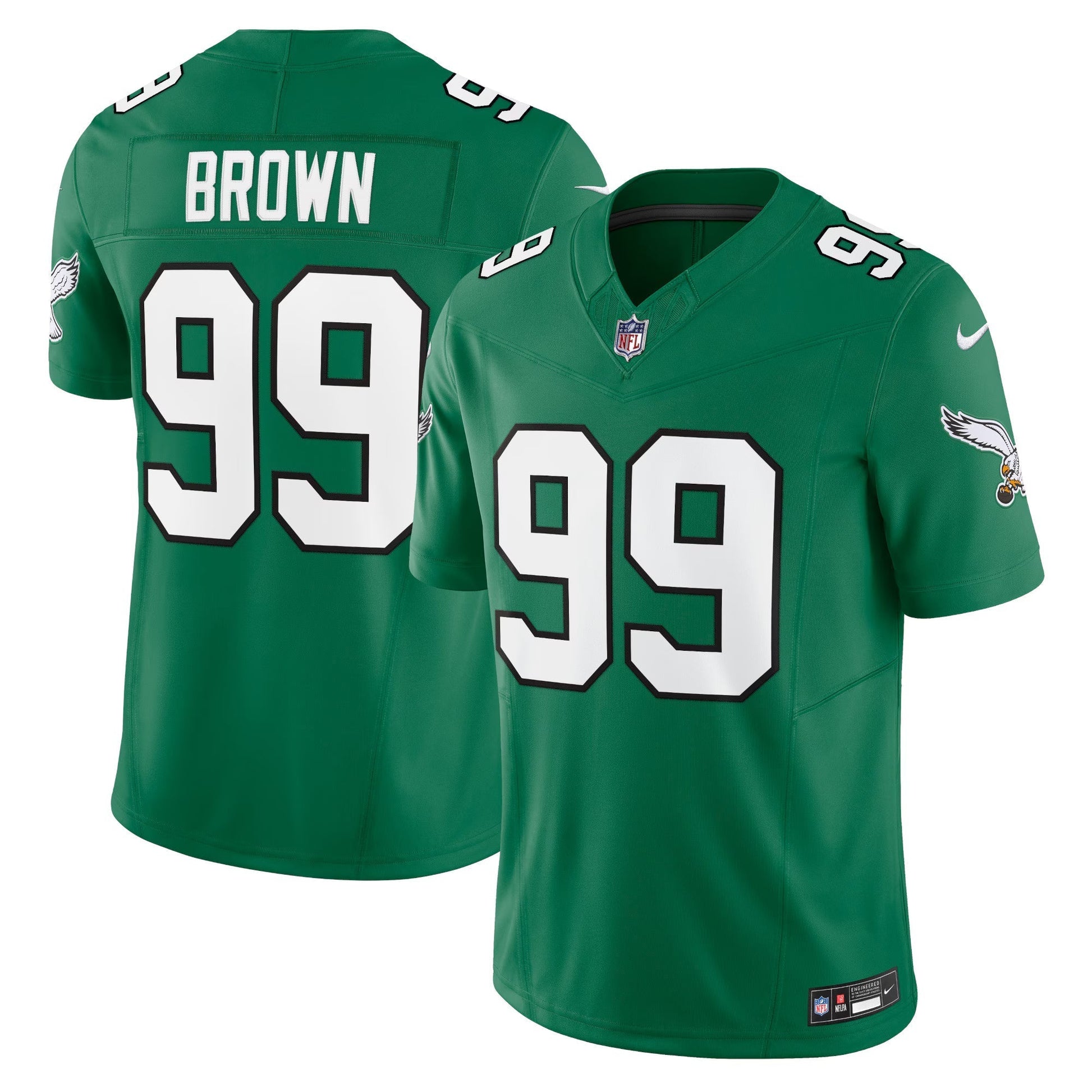 Philadelphia Eagles Jerome Brown Kelly Green Alternate Vapor F.U.S.E. Limited Jersey football jersey product view 1