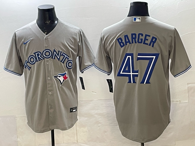 Men's Toronto Blue Jays Addison Barger Gray Player Jersey baseball jersey product view 1