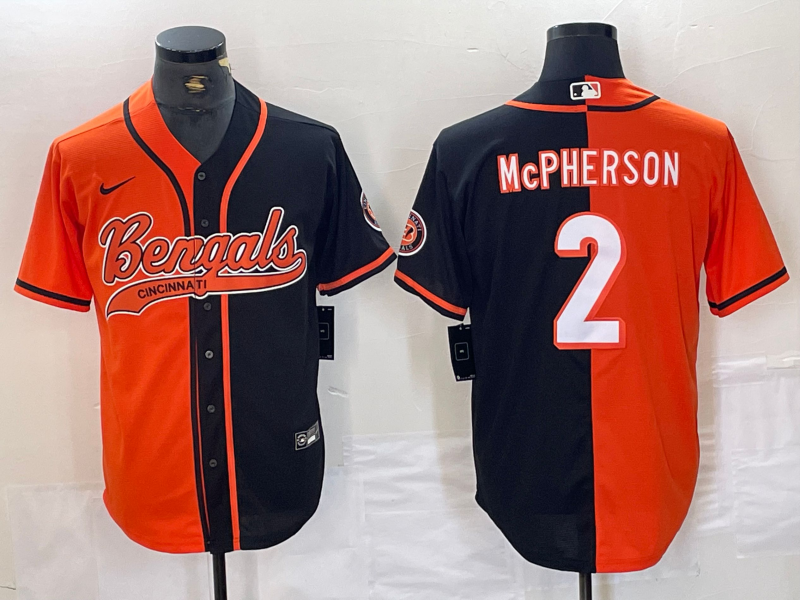Men's Cincinnati Bengals Evan McPherson Orange/Black Game Player Jersey Joint Edition football jersey product view 1