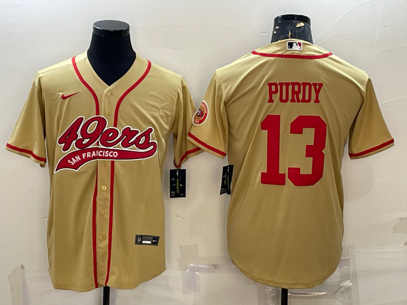 Men's San Francisco 49ers Brock Purdy #13 Gold Game Jersey2 Joint Edition football jersey product view 1