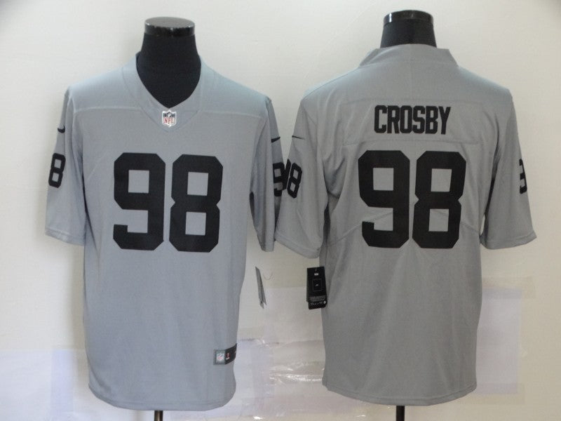 Men's Las Vegas Raiders Maxx Crosby #98 Gray Inverted Legend Jersey1 football jersey product view 1
