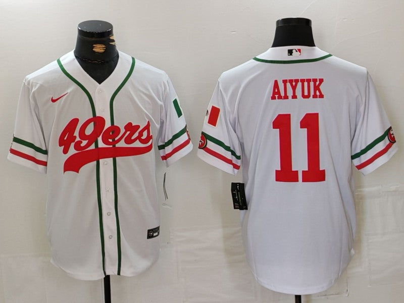 Men's San Francisco 49ers Brandon Aiyuk White Player Jersey football jersey product view 1