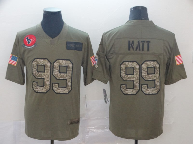 Men's Houston Texans J.J. Watt #99 Brown Game Player Jersey1 football jersey product view 1