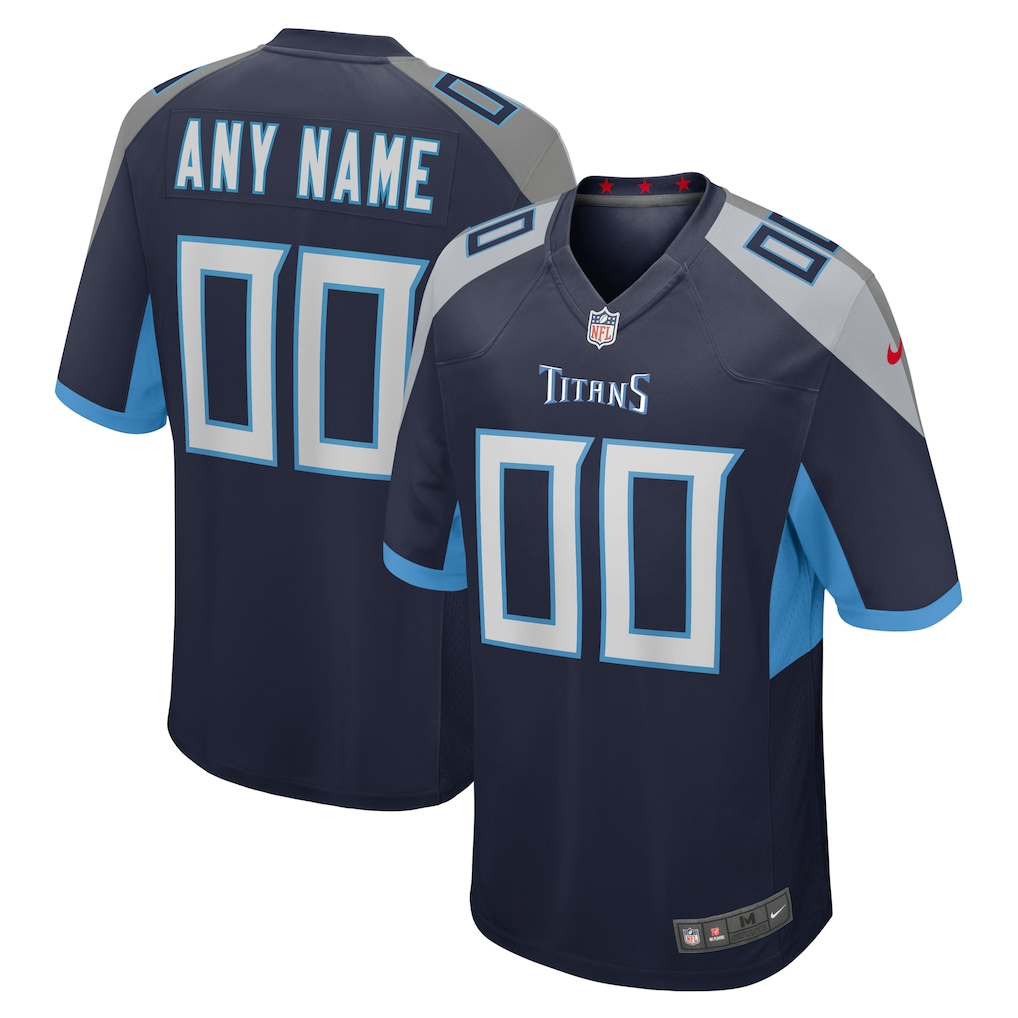 Men's Tennessee Titans Navy Custom Game Jersey football jersey product view 1