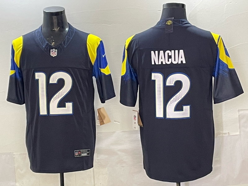 Men's Los Angeles Rams Puka Nacua Midnight Blue 2025 Rivalries Collection Game Jersey football jersey product view 1