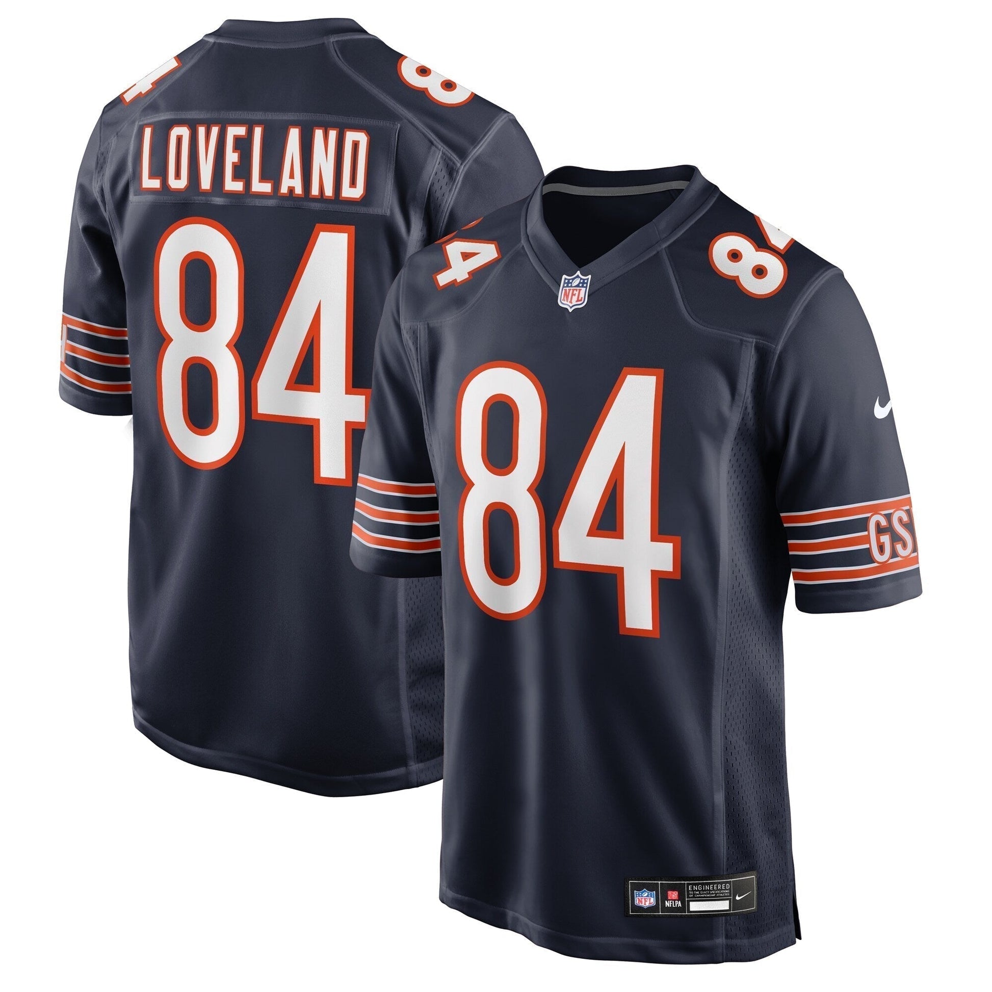 Chicago Bears Colston Loveland Navy 2025 NFL Draft First Round Pick Game Jersey football jersey product view 1