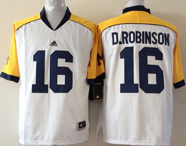Men's Michigan Wolverines Denard Robinson #16 White Alumni Player Game Jersey sports jersey product view 1