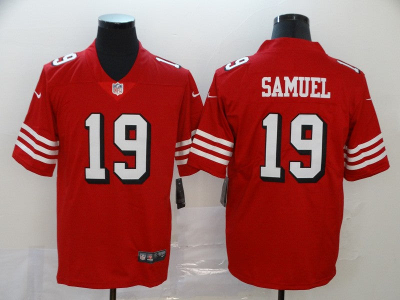 Men's San Francisco 49ers Deebo Samuel Red Game Player Jersey football jersey product view 1
