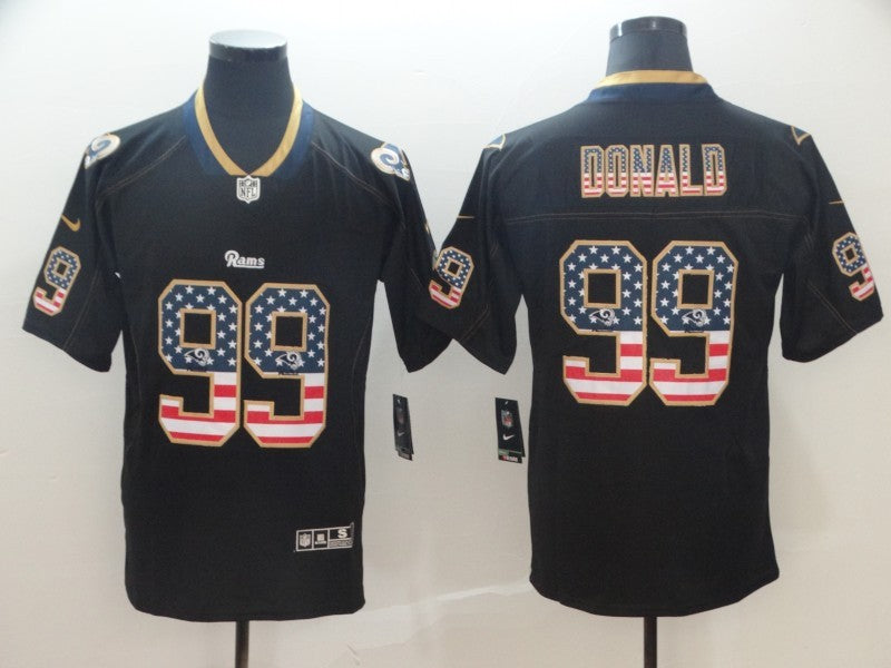 Men's Los Angeles Rams Aaron Donald #99 Black Team Game Jersey1 football jersey product view 1