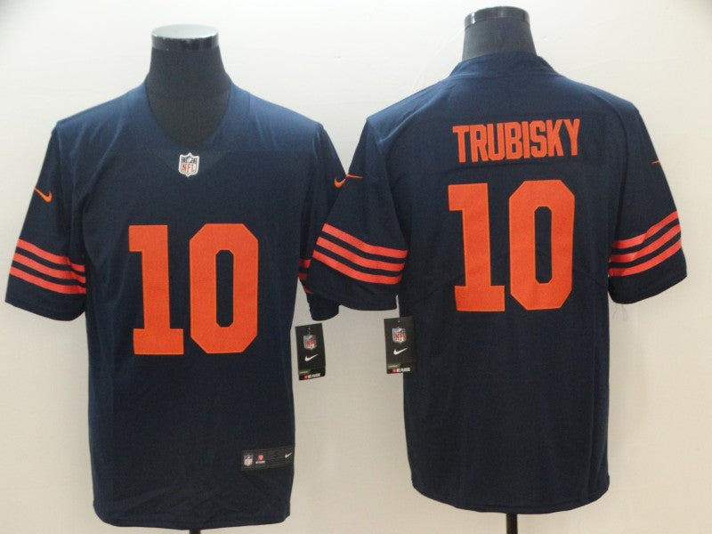 Men's Chicago Bears Mitch Trubisky Navy Game Player Jersey football jersey product view 1