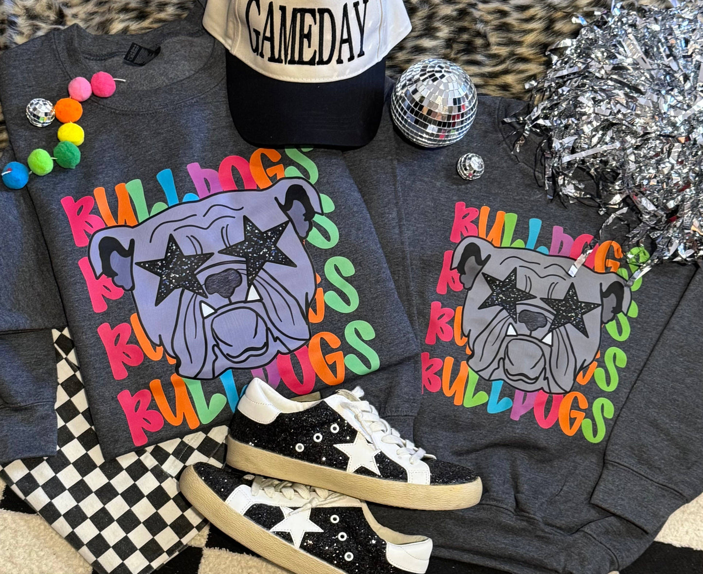 Bulldogs Neon Mascot Sweatshirt Unisex T-shirt, Sweatshirt, Hoodie, Long Sleeve Tee - T-Shirt, Sweatshirt, Hoodie