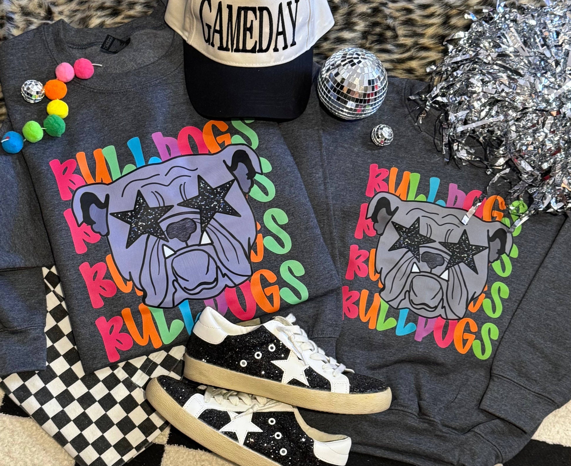 Bulldogs Neon Mascot Sweatshirt Unisex T-shirt, Sweatshirt, Hoodie, Long Sleeve Tee - T-Shirt, Sweatshirt, Hoodie