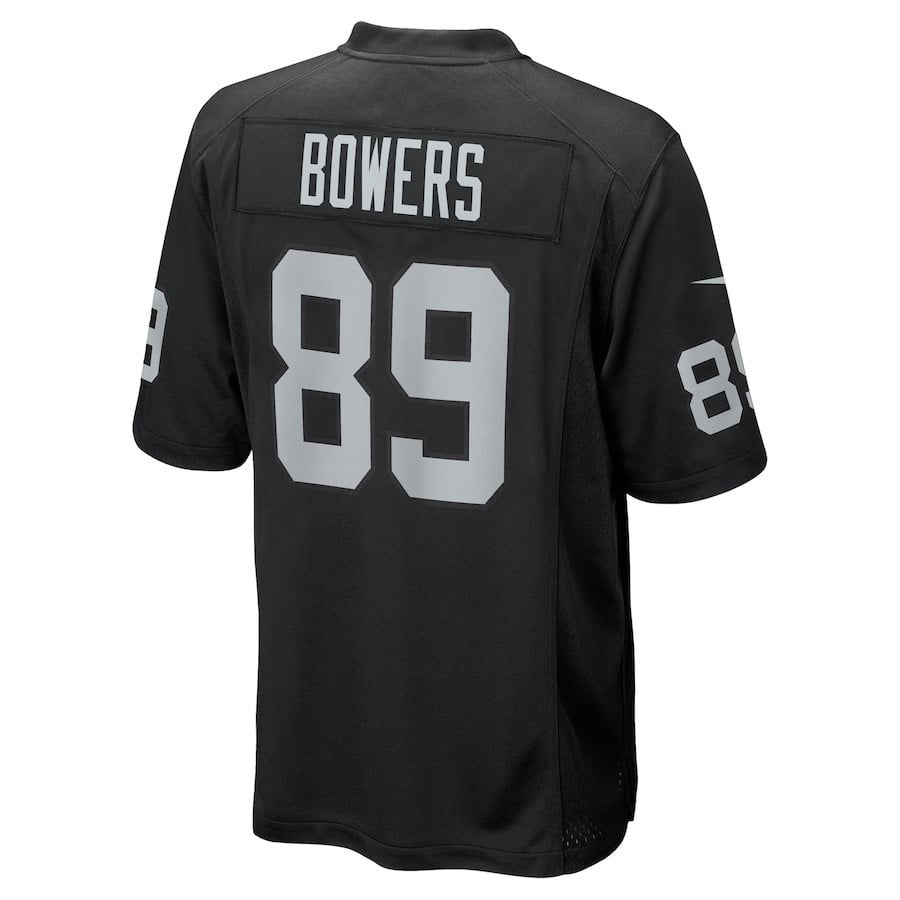 Brock Bowers 89 Las Vegas Raiders Team Game Men Jersey - Black football jersey product view 3