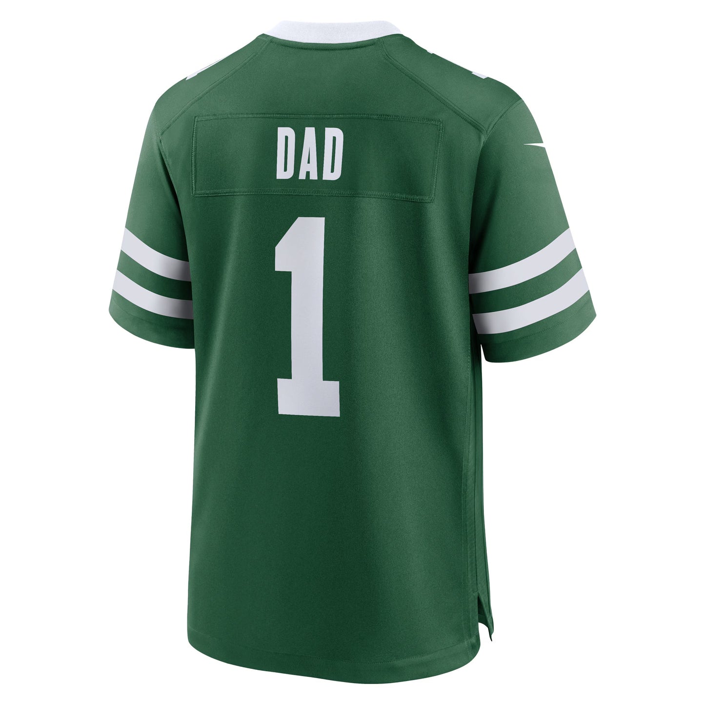 New York Jets Legacy Green #1 Dad Game Jersey football jersey product view 2