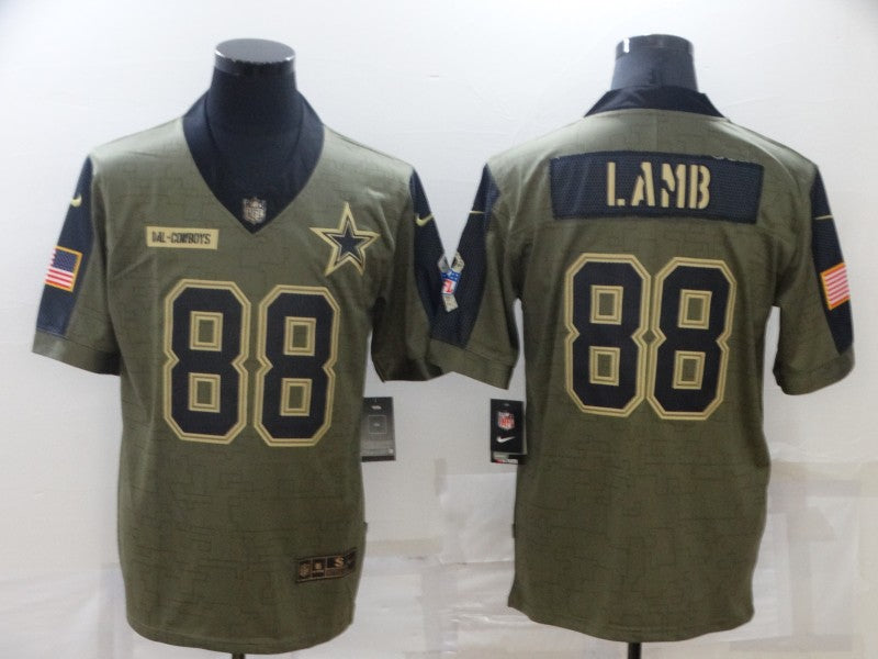 Men's Dallas Cowboys CeeDee Lamb Brown Player Game Jersey football jersey product view 1