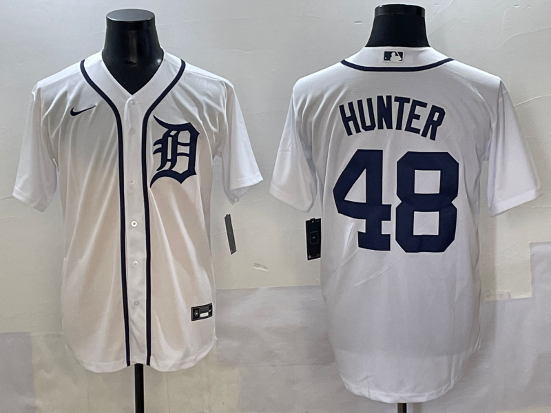 Men's Detroit Tigers Torii Hunter White Home Limited Player Jersey baseball jersey product view 1