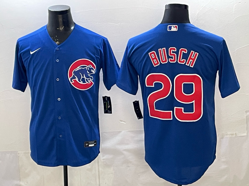 Men's Chicago Cubs Michael Busch #29 Royal Replica Player Jersey baseball jersey product view 1