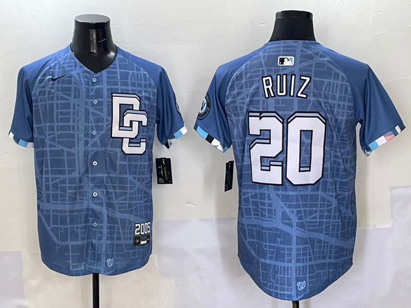 Men's Washington Nationals Keibert Ruiz #20 Blue 2025 City Connect Limited Player Jersey1 baseball jersey product view 1