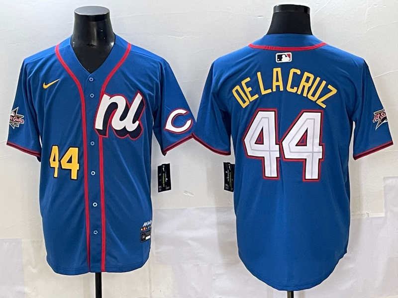 Men's National League Elly De La Cruz #44 Blue 2025 All-Star Edition Limited Player Jersey baseball jersey product view 1