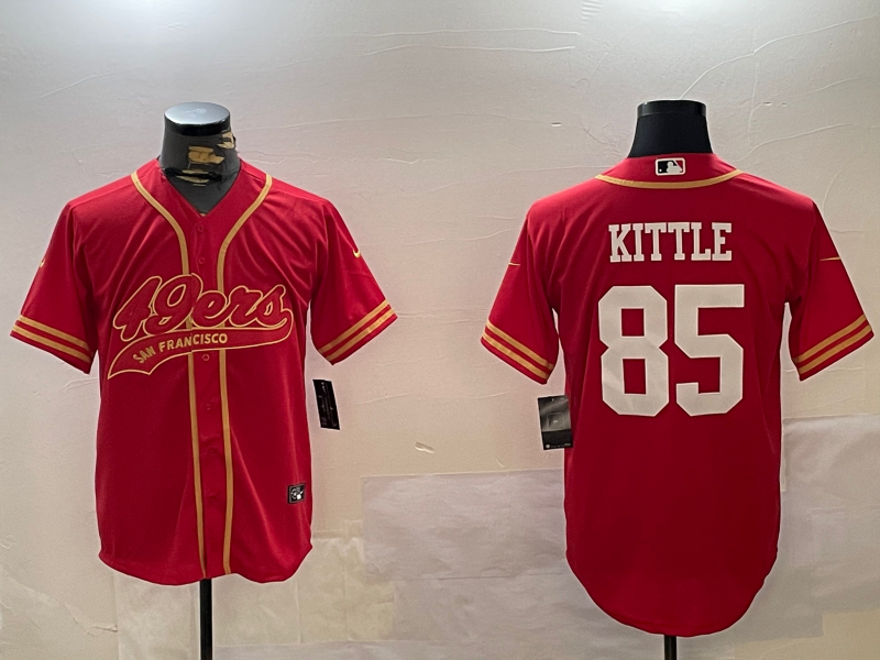 Men's San Francisco 49ers George Kittle Scarlet Team Game Jersey football jersey product view 1