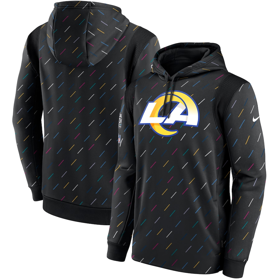 Men's Los Angeles Rams 2021 Salute to Service Hoodie Black football jersey product view 1